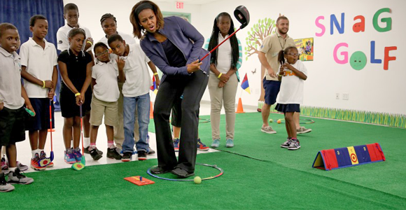 Michelle Obama SNAG GOLF Hong Kong kidsGOLF webpage